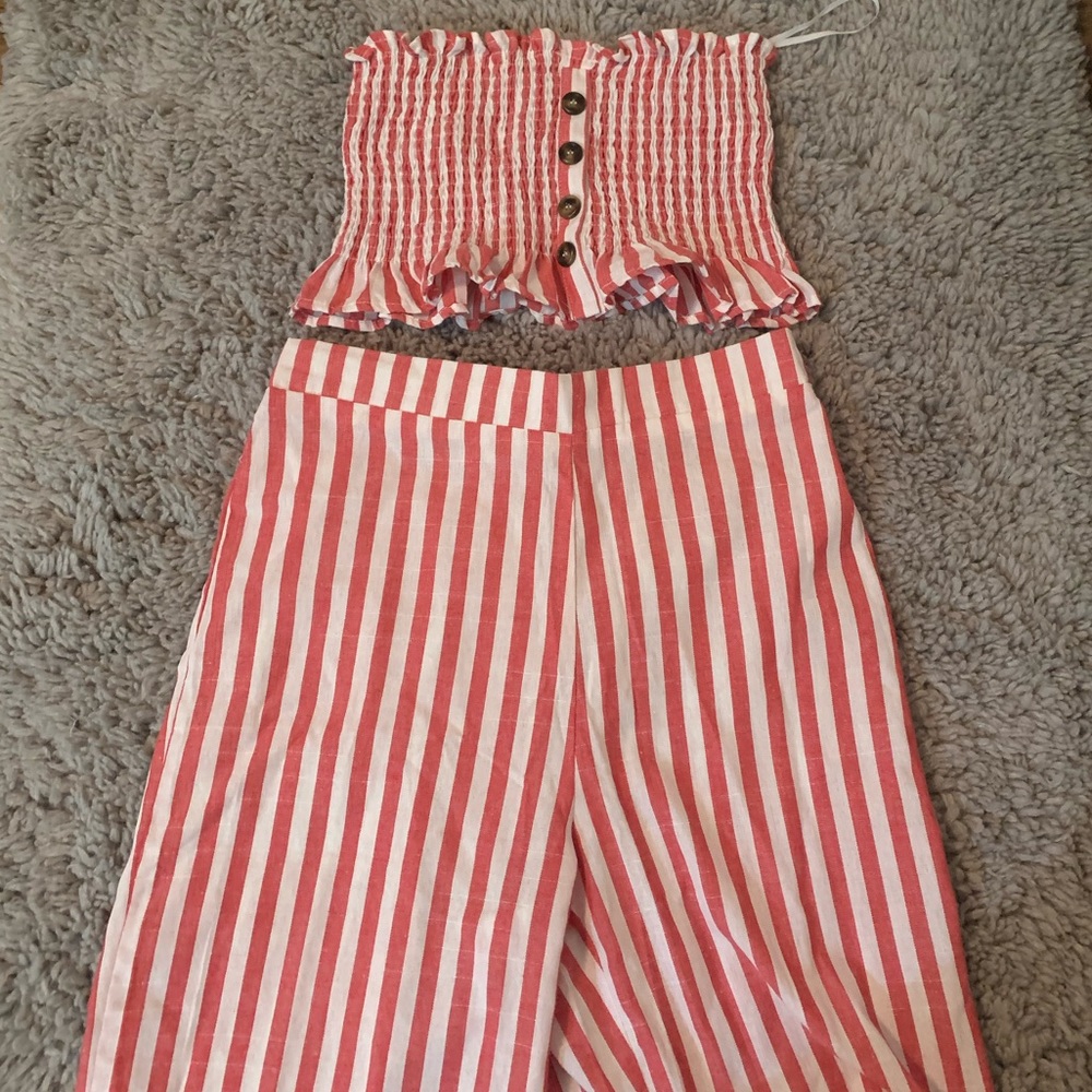 Red Striped Matching Set